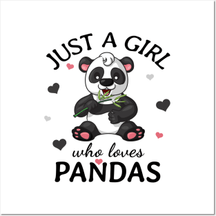 Just a Girl Who Loves pandas Gift Posters and Art